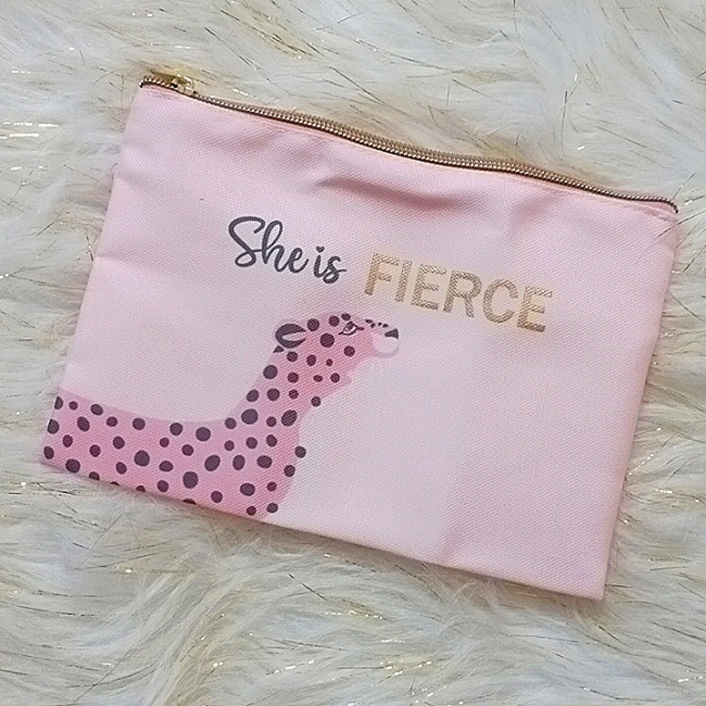 💋5/$20 "makeup bag "She is Fierce"